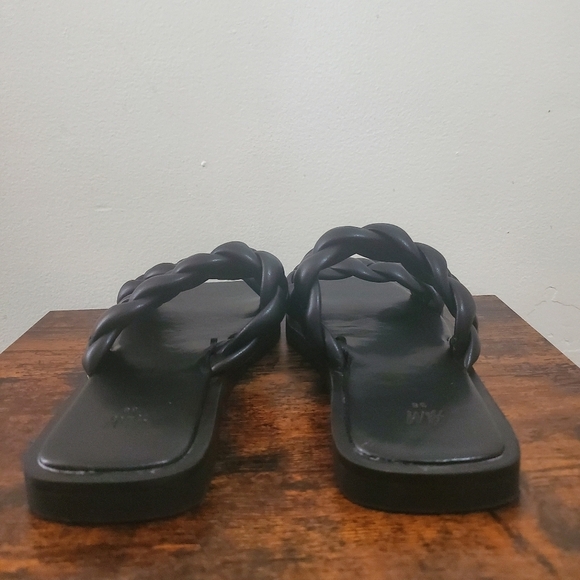 Womens H&M Black Braided Square Toe Sandals Size 7 - Picture 7 of 11